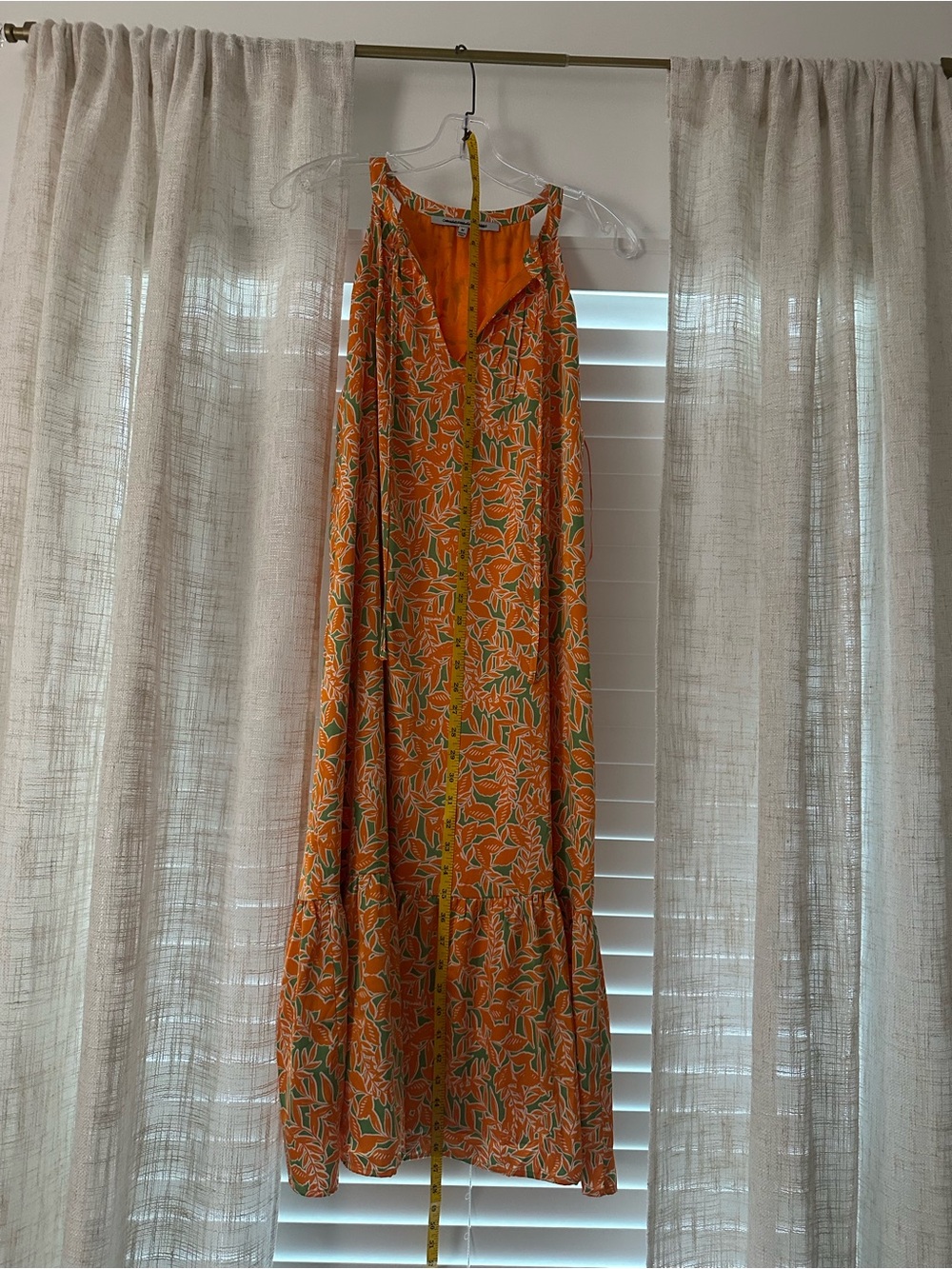Sleeveless Orange and Green Floral Midi Dress BEAUTIFUL Size M Collective Concep